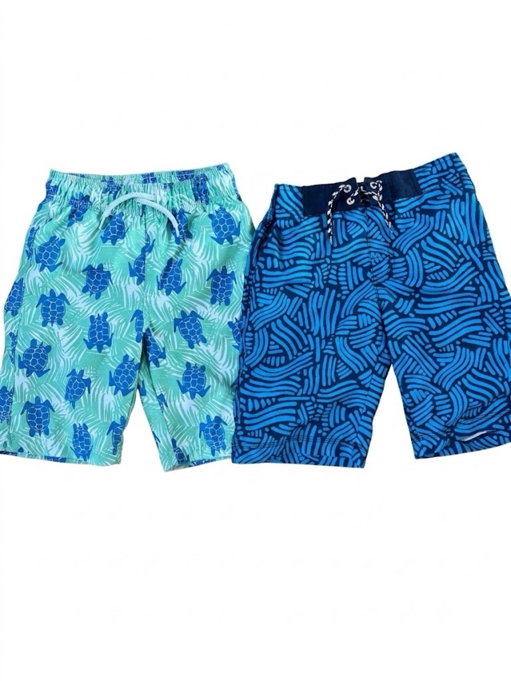 Boys' Blue Patterned Swim Shorts/trunks 7-8